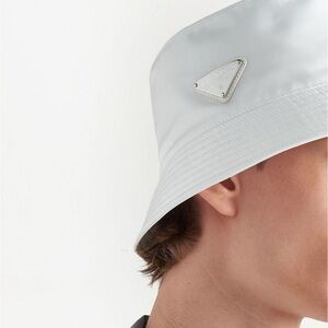 Prada White Cotton Bucket Hat